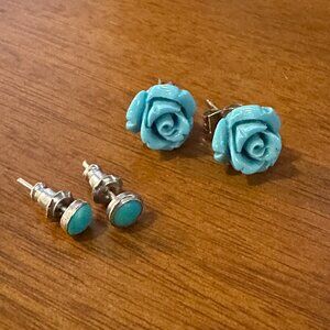 Set of 2 Turquoise Stud Earrings